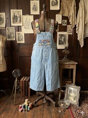 VTG 90s NAF NAF Primitive Patchwork Denim Overalls - Made in Canada